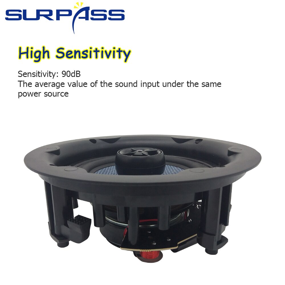 Home Audio PA System Ceiling Speaker 25W HiFi Stereo Sound Subwoofer Background Music Loudspeaker 5.25'' White In Wall Speakers