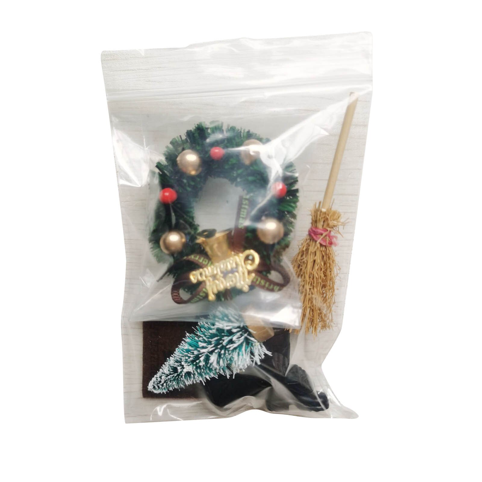 Christmas Tree Simulation Mini Dollhouse Collection Ornament Durable Cute House Model Exquisite Lifelike Decoration Accessories