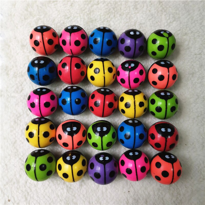 10 pièces balle rebondissante en caoutchouc jouets de plein air enfants jeux de Sport élastique coccinelle jonglage balles sautantes enfants jouet balle