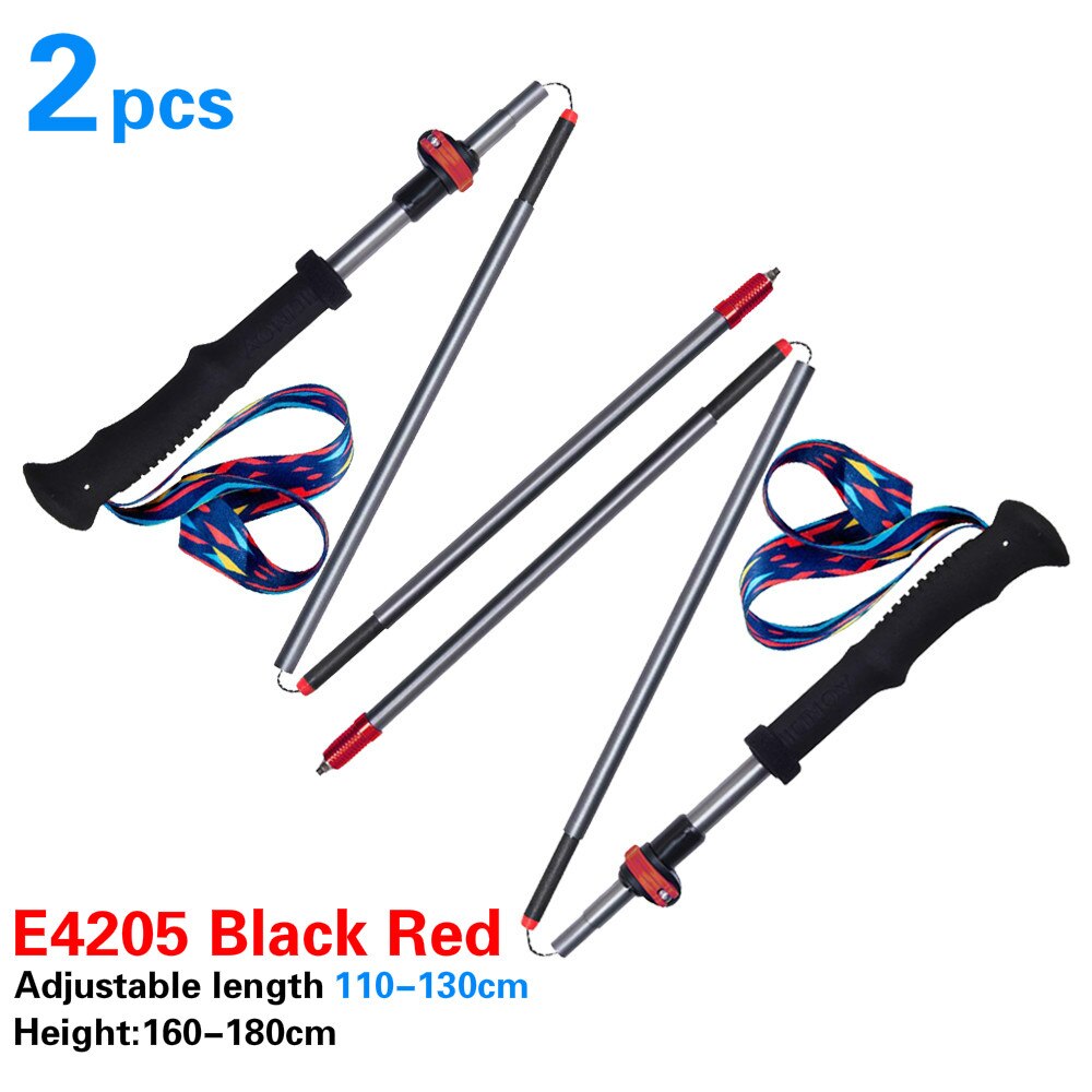 AONIJIE 110cm120cm130cm M-Pole Folding Ultralight Quick Lock Trekking Poles Hiking Pole Race Running Walking Stick Carbon Fiber: 2pcsE4205 110-130cmB