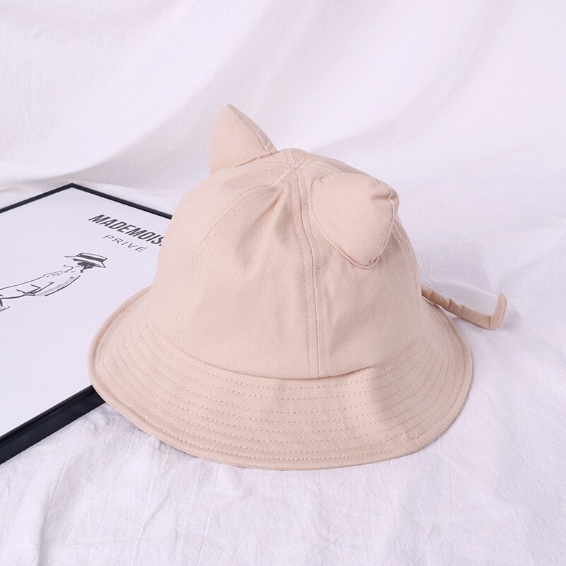 Søde katørre spand hat kvinder hip hop cap gorros ensfarvet unisex afslappet flad hat bomuld forår fiskeri spand hat cap: Beige