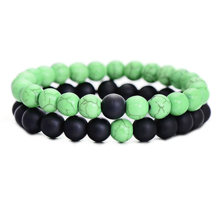 stil verwitterten stein perlen paar armband klassische stein Liebhaber armband für frauen: H10