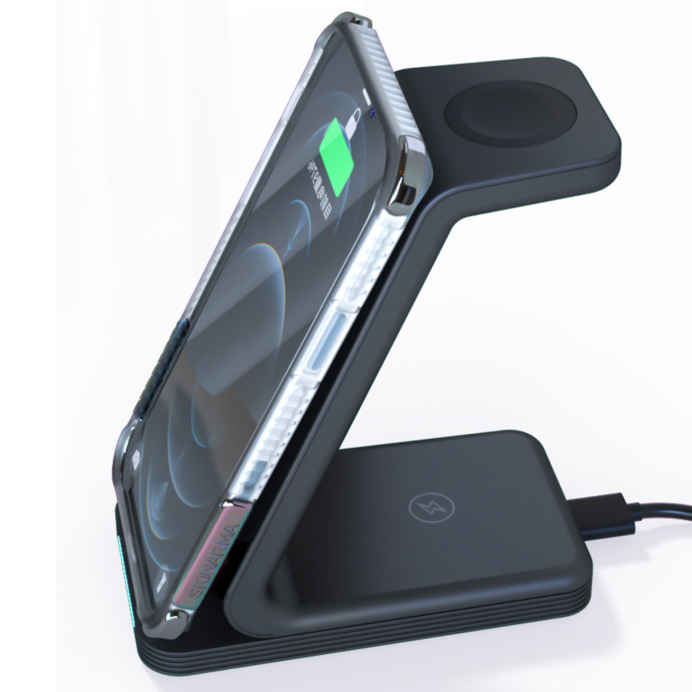 3 In 1 Draadloze Oplader Stand Voor Iphone 13 12 11 Xr 8 Apple Horloge Qi Snel Opladen Dock Station voor Airpods Pro Iwatch 7 6