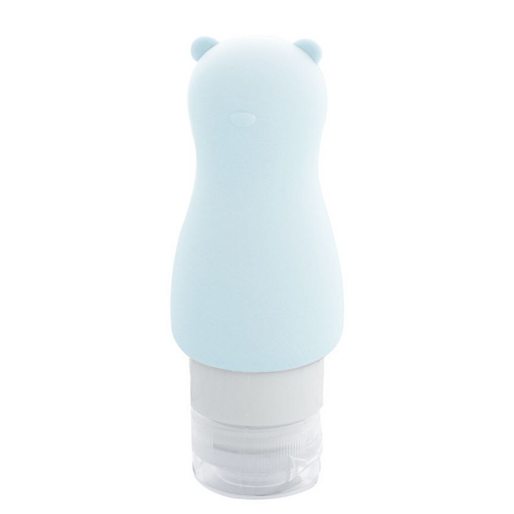 Botella vacía portátil de champú, Gel de ducha cosmético con forma de conejo y oso de dibujos animados, 90ml: Blue Bear