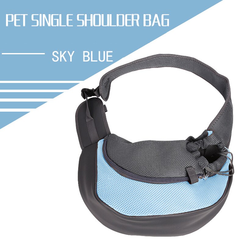 Cat Carrier Bag Outdoor Pet Shoulder bag Carrier Backpack Breathable Portable Travel Foldable Bag For Small Dogs Cats Pet Supply: SkyBlue / L