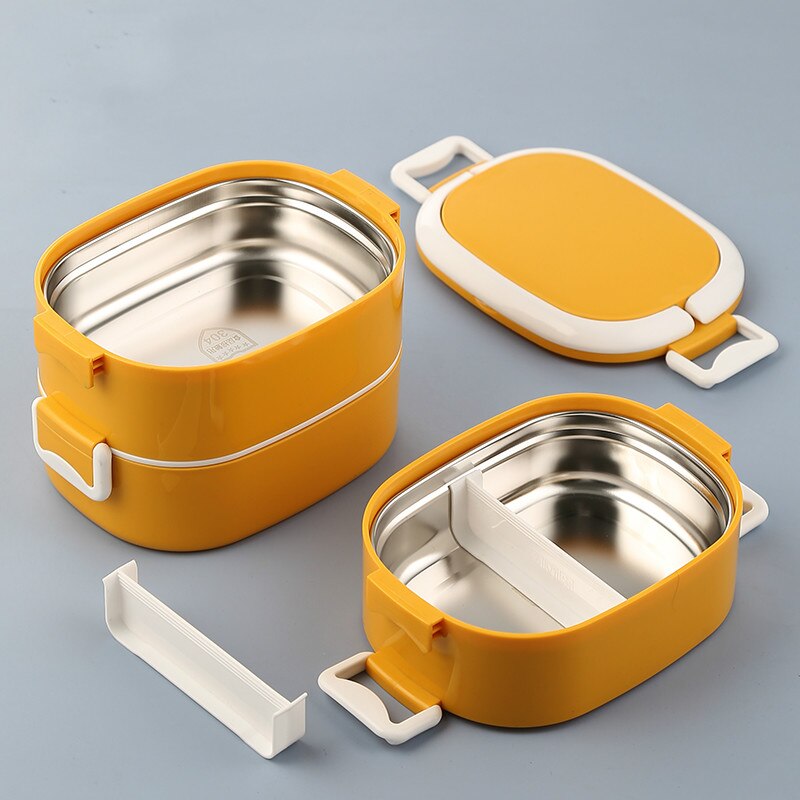 Fiambrera térmica bonita, lonchera multicapa De acero inoxidable, fiambrera portátil Bento, ecológica, fiambrera De Comida AC50LB