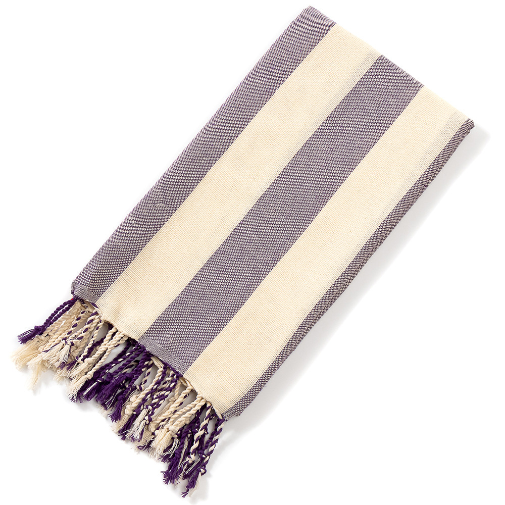 American Tassel Natural Beach Towels, Edged Striped Turkish Bath Towels, 21 Quick-drying Towels: Marrom