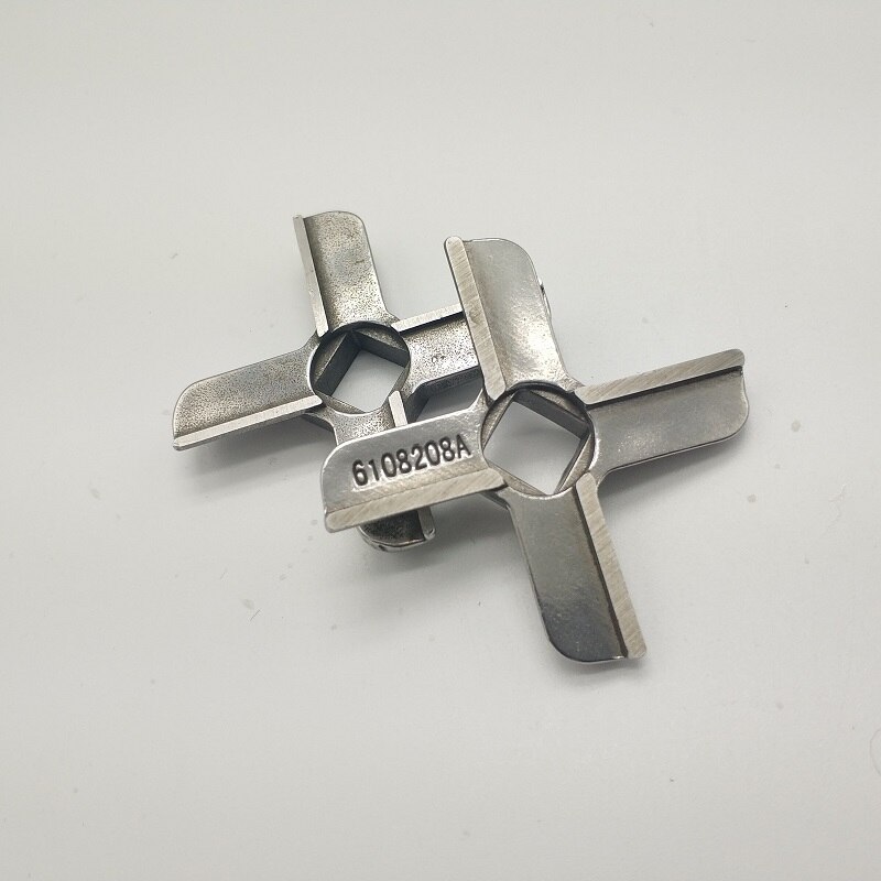 SS 304 Stainless steel 2 Pieces Meat Grinder Parts #8 Blade Knife SS-193517 fits Moulinex Bork Zelmer