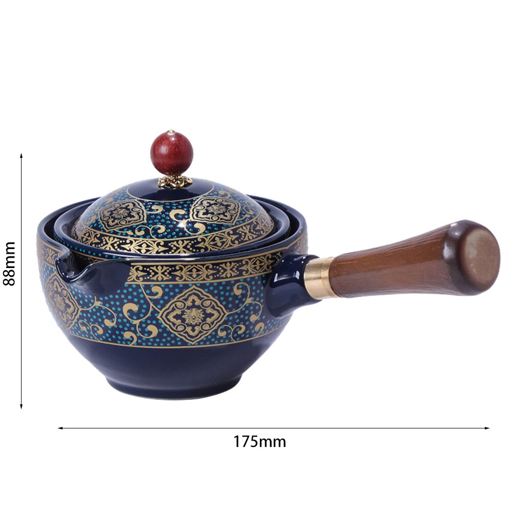 360 ° Roterende Keramische Theepot Theewaar Draagbare Chinese Gongfu Kung Fu Thee Cup Set Cradle-Type Semi-Automatische Thee Maker thee Set: H