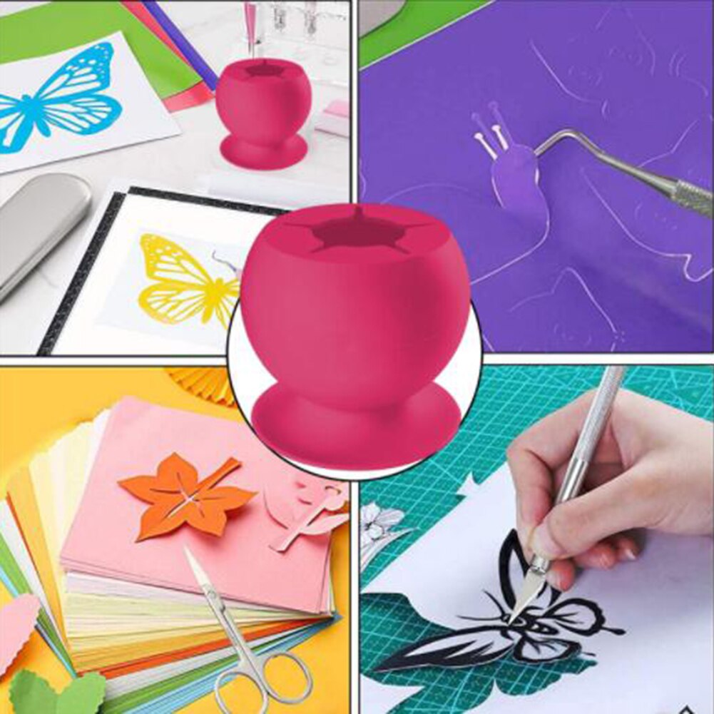Cubo de basura Manual con ventosa de silicona, manualidades, piezas de chatarra de costura, colección de cajas de almacenamiento de residuos, ayudante para escritorio del hogar