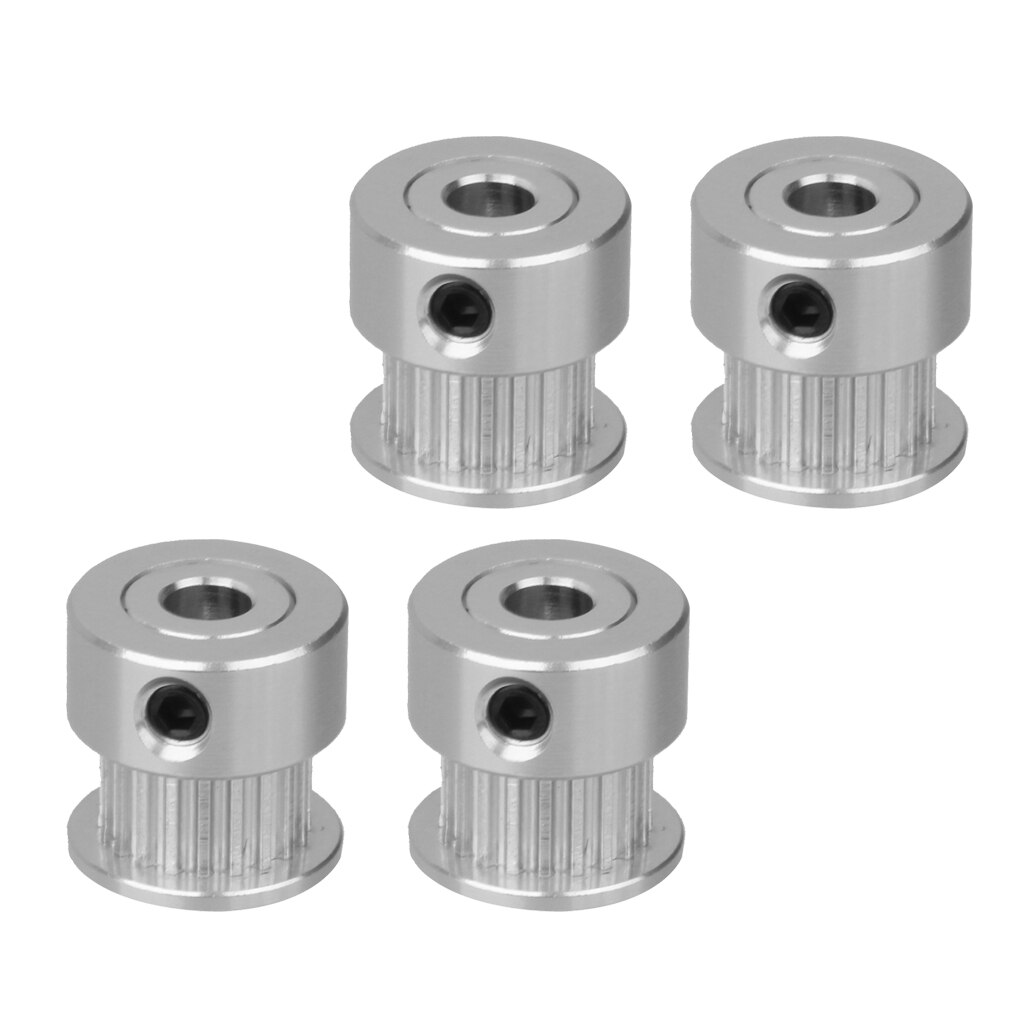 4pcs GT2 Pulley 20 Teeth Bore 5mm(2mm Pitch), Teeth Timing Gear (Alumium) For 2GT Belt Width 6mm For 3D printer parts