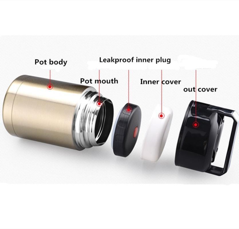 Voedsel container 800 ml/1000 ml dubbele laag roestvrij staal vacuüm thermo geïsoleerde voedsel container kookpan