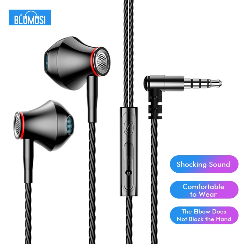 F20 Wired In Ear Oortelefoon Bass Headset Elleboog Plug Voor Mobiele Gaming Movie Muziek Sport Reizen Met Microfoon En Draad controle