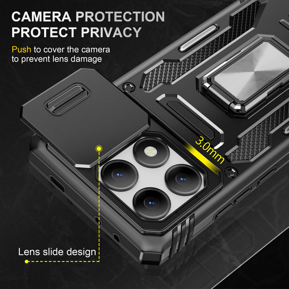 Shockproof Case For Xiaomi 14T Pro 5G Armor Camera Slide Ring Back Cover For Xiaomi 14T Case Mi 12X 12S 12 11T Pro 14 T Funda
