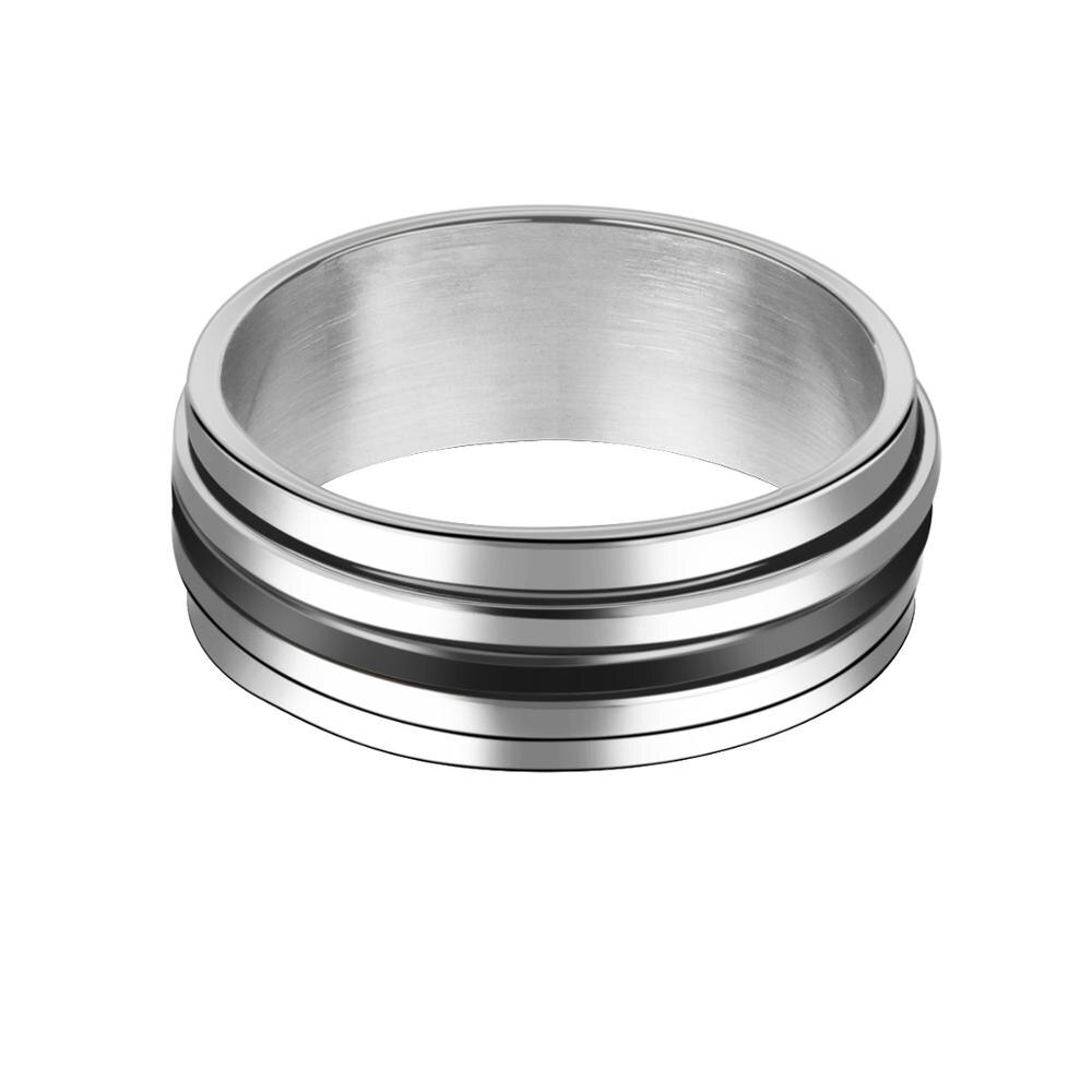 Unique Roll Stainless Steel Rings for Men 8mm Silv... – Grandado