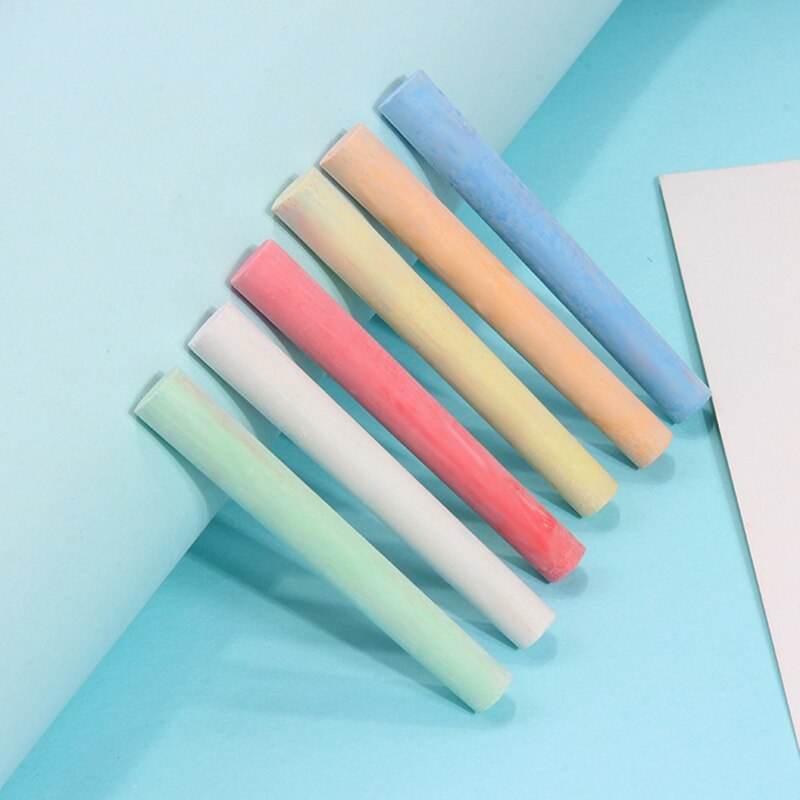 100pcs Mixed Colour White Chalk Sticks Pack Kids Playground School Art Learning JR Deals