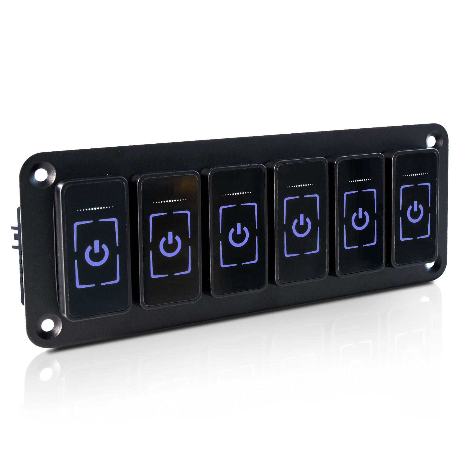Nice Intelligent Touch Screen 2-8 Gang LED Rocker Switch Panel Switch Panel ON-OFF Waterproof Light Switch for Marine Caravan RV: Red