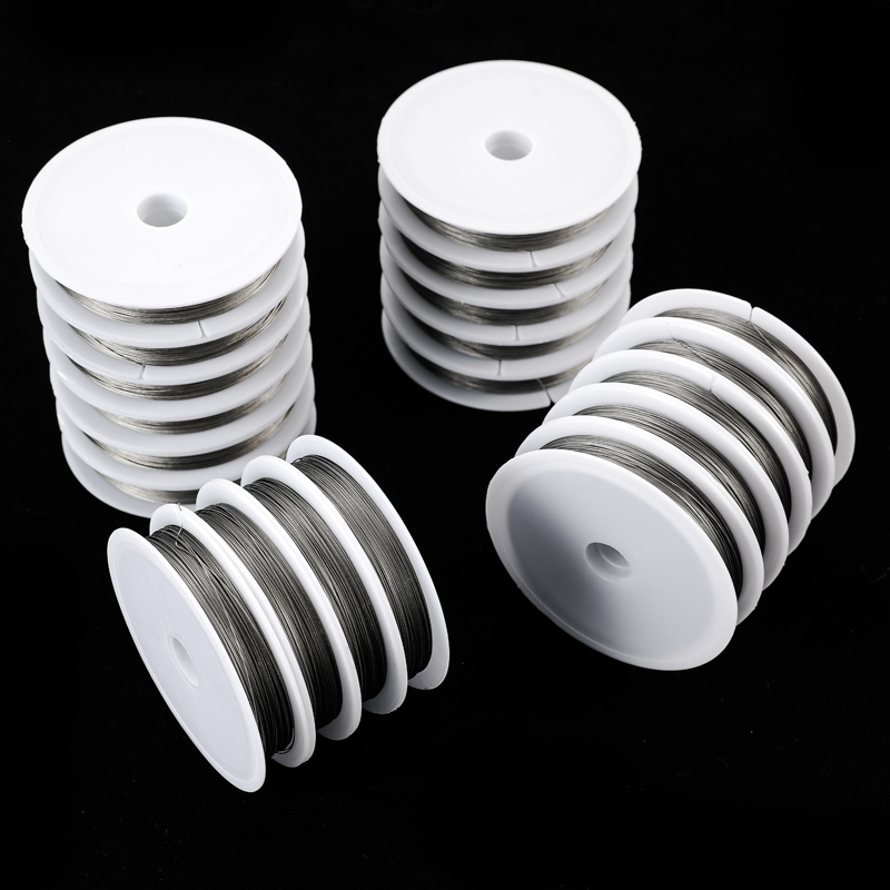 1 rollo de cuerda de alambre de acero 0,3 0,35 0,38 0,45 0,5 0,6 0,7 0,8mm cables de acero inoxidable accesorios para hacer joyería DIY