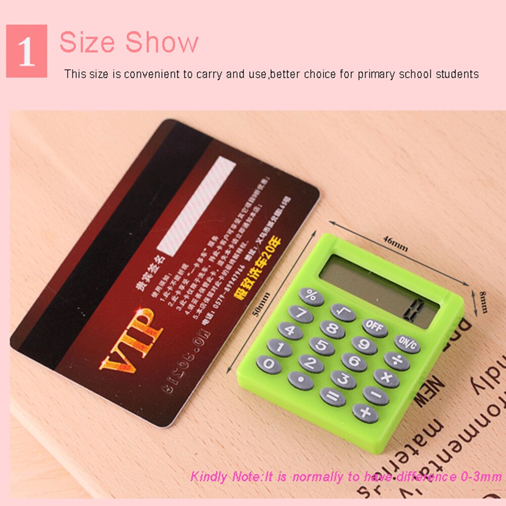 Student Mini Pocket Electronic Calculator Candy 5 Colors Calculating School Office Supplies Kids With Coin Battery