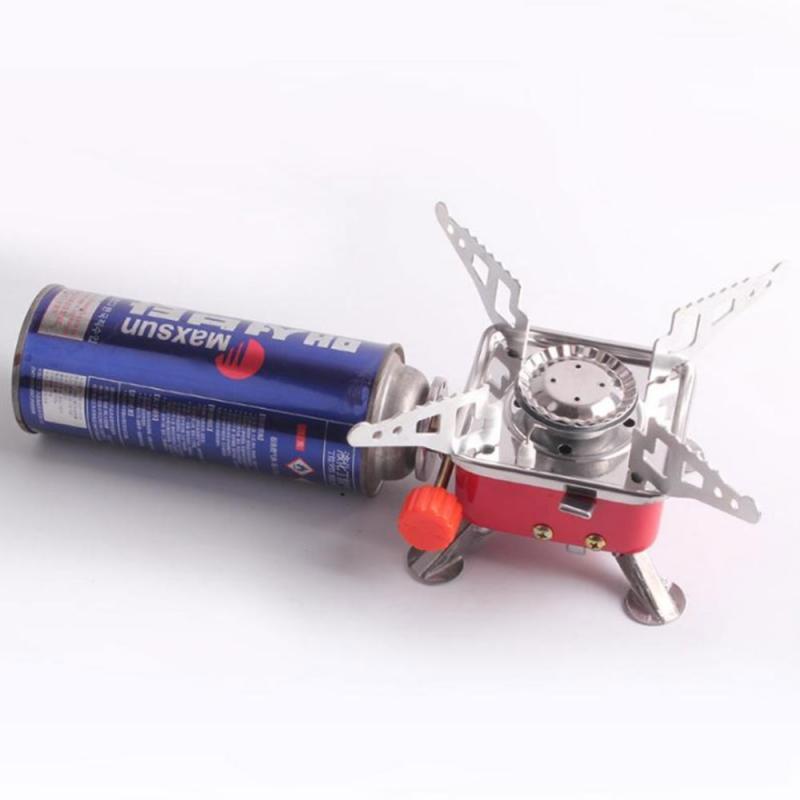 Powerful Windproof Foldable Outdoor Portable Barbecue Camping Trekking Gas Stove Boiler Cooking Gas Burner Travel Set