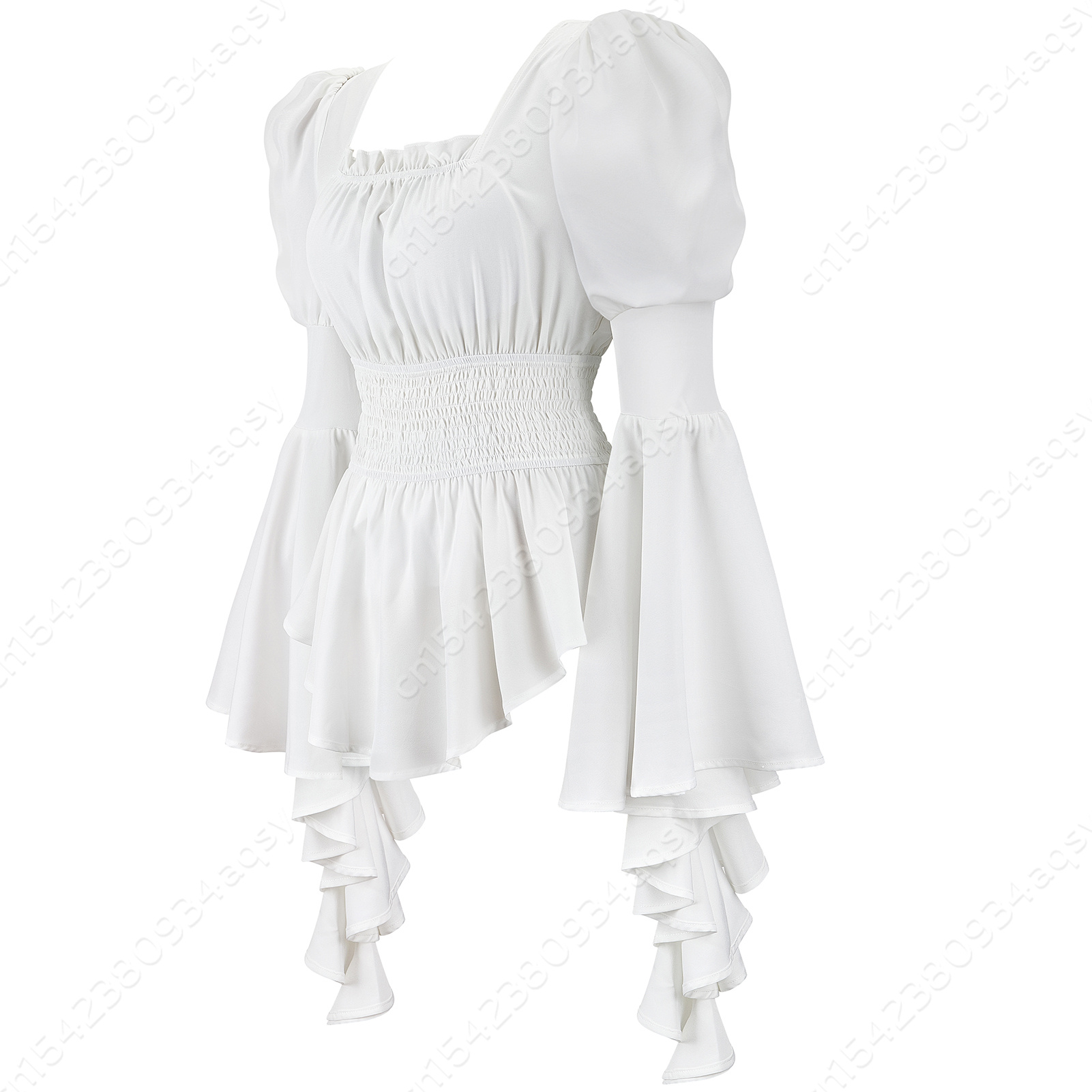 Camicia da donna Camicetta Camicia medievale a maniche lunghe Camicetta rinascimentale Costume da contadina