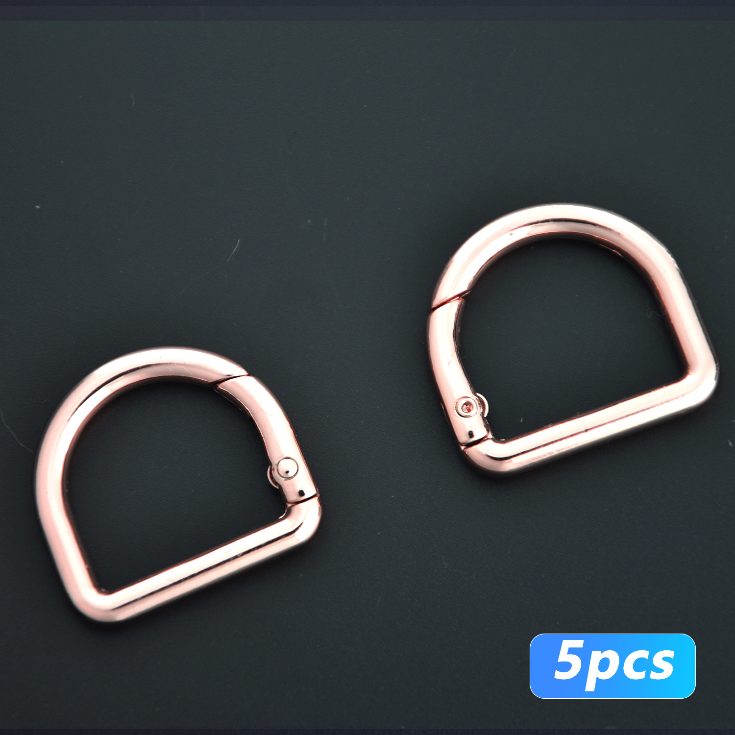 5 stuks D-ring te openen metalen gespen tas bagageriem verbindingssluiting lente sleutelhanger hardware-accessoires: Goud