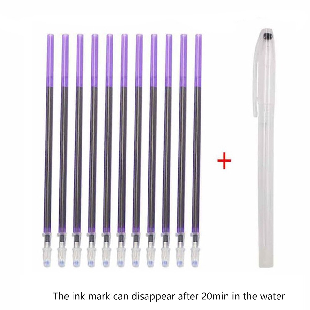1Set Fabric Markers Pencils Fade Out for Drawing Lines Disappearing Marker Pens PP Multi Purpose DIY Craft Sewing Accessories: Purple Water vanish