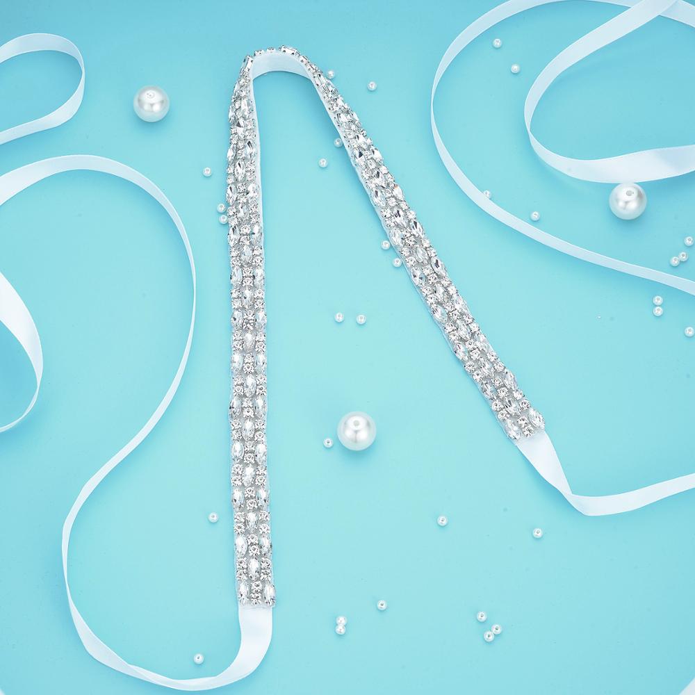 (1PC) Rhinestones bridal belt diamante wedding dress belt with crystal wedding sash for wedding accessories WDD1059