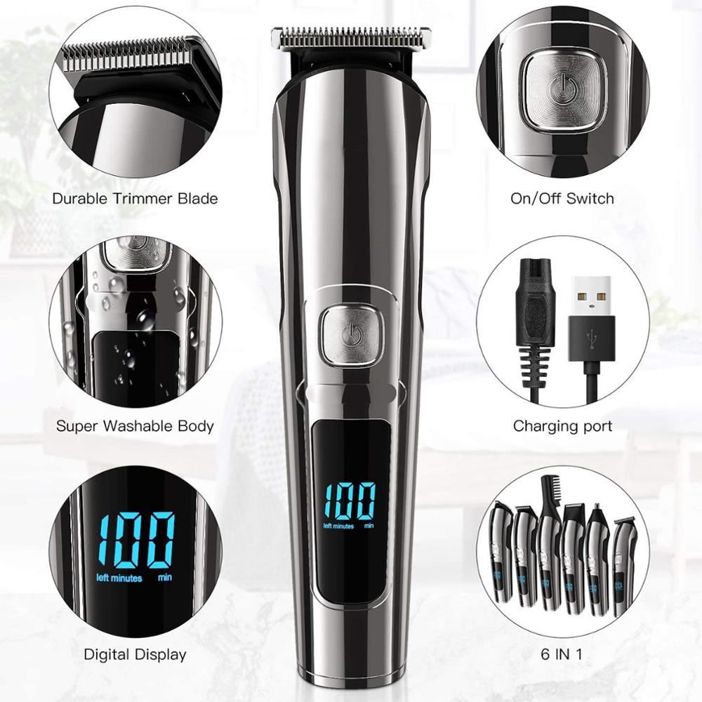 Surker – tondeuse à cheveux électrique sans fil multifonction 6 en 1, Rechargeable, pour hommes, 8688