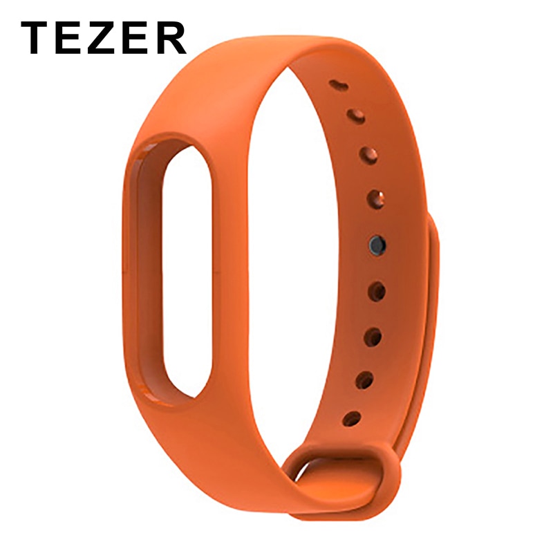 Til xiaomi mi band 2 rem, der erstatter smart armbåndstilbehør tofarvet mi band 2 armbåndsrem  mi 2 silikonestrop armbånd: Orange