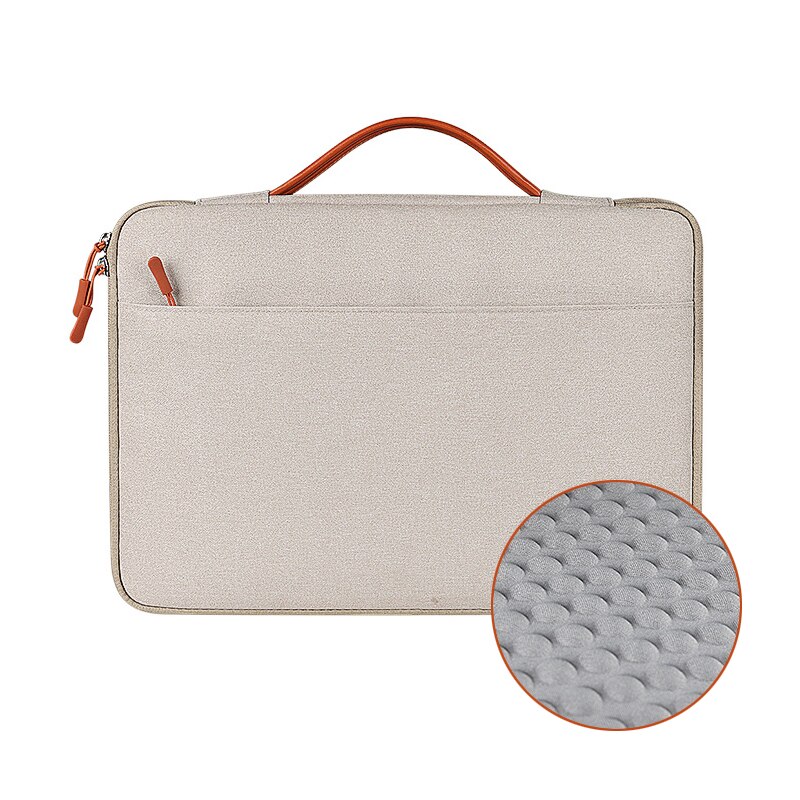 Bärbart vattentätt laptopfodral notebookfodral 13.3 14 15 15.6 tum för macbook pro dator pc-väska hp acer xiaomi asus lenovo: Beige / 13 tum
