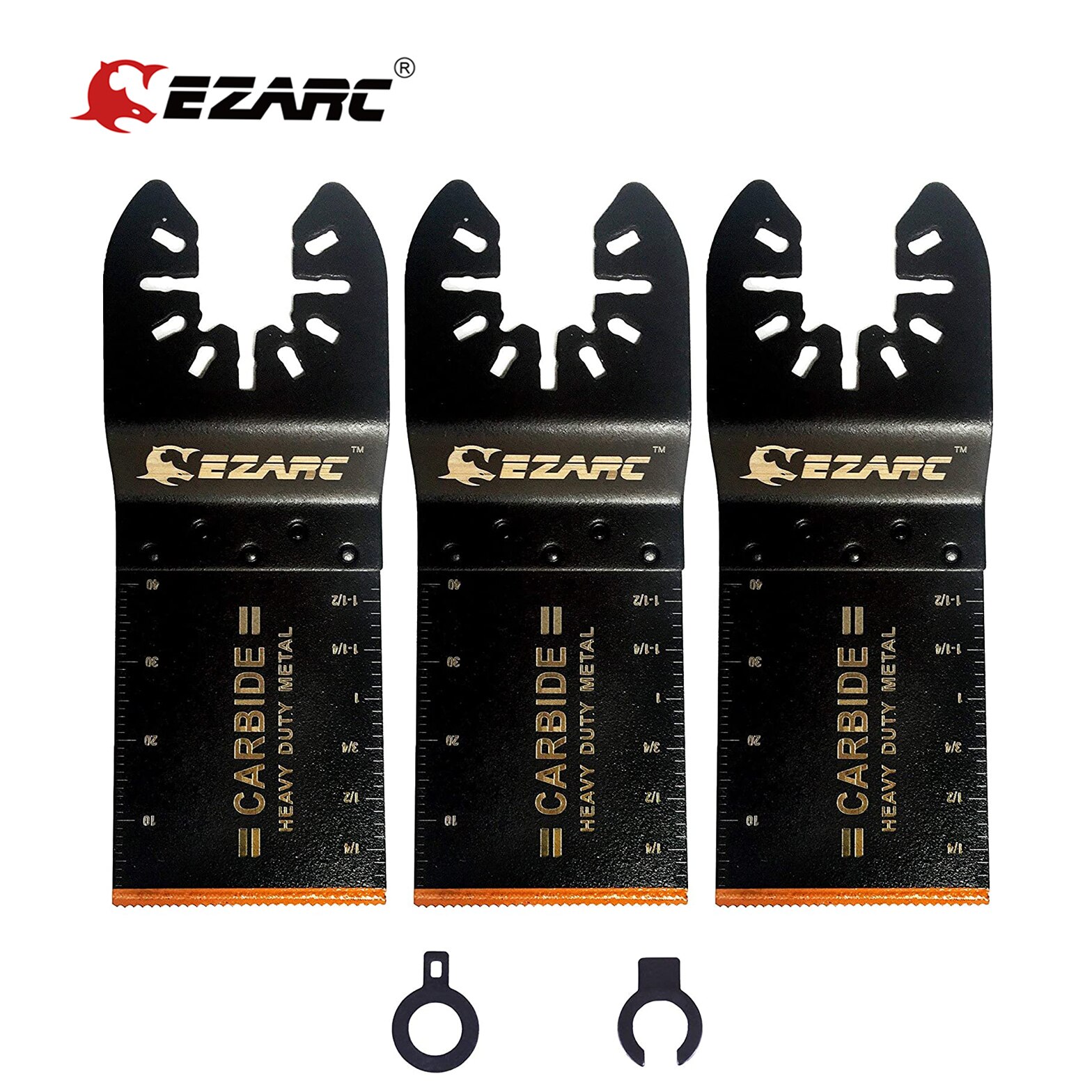 Ezarc 3 Pcs Oscillerende Multitool Blade Carbide Tanden Zaagbladen Power Tool Accessoires Voor Hard Materiaal, Metalen Snijden: Default Title