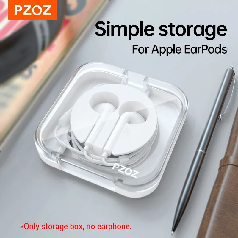 PZOZ para Apple Watch Ultra cargador S10 EarPods caja de almacenamiento de auriculares Apple con cable para iPhone 16 15 14 13 Pro bolsa de caja de Cable de datos