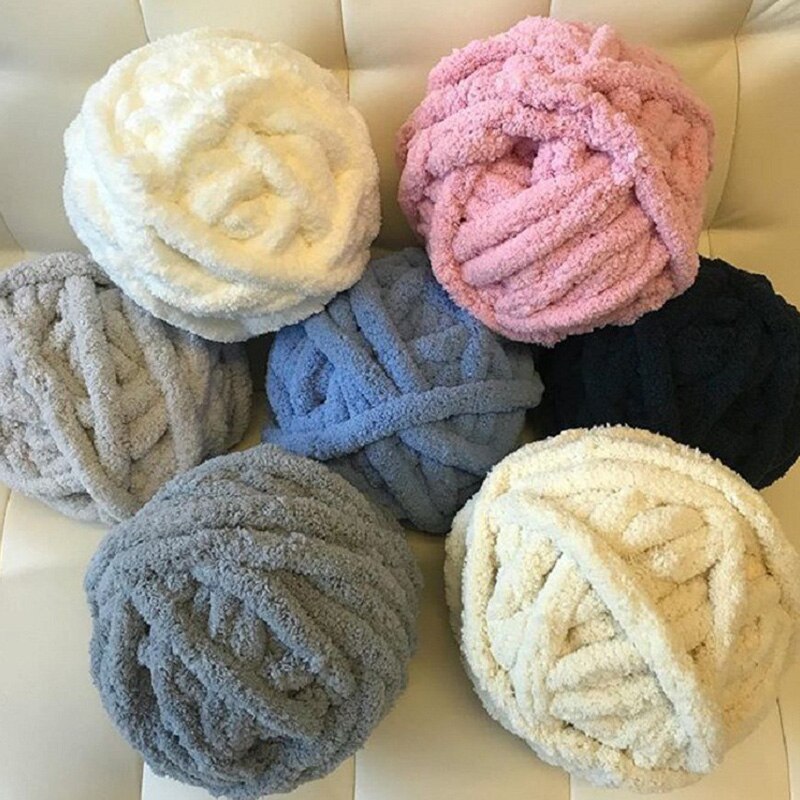 Lana ciniglia in velluto di peluche spesso super morbido e volumoso, maglia calda, filato tutto'uncinetto, coperta fai da te, sciarpa, 250 g * 2 pezzi = 500 g