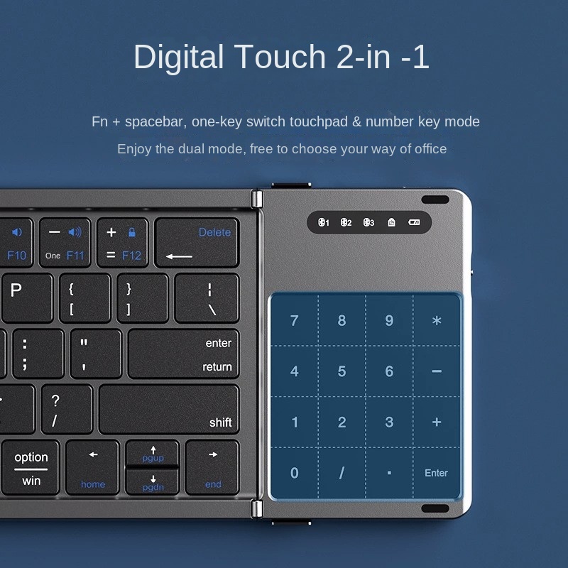 Draagbare Draadloze Opvouwbare Toetsenbord Bluetooth Touchpad Mobiele Telefoon Tablet Notebook Muis Set Meerdere Apparaat Universele Keycaps 2024