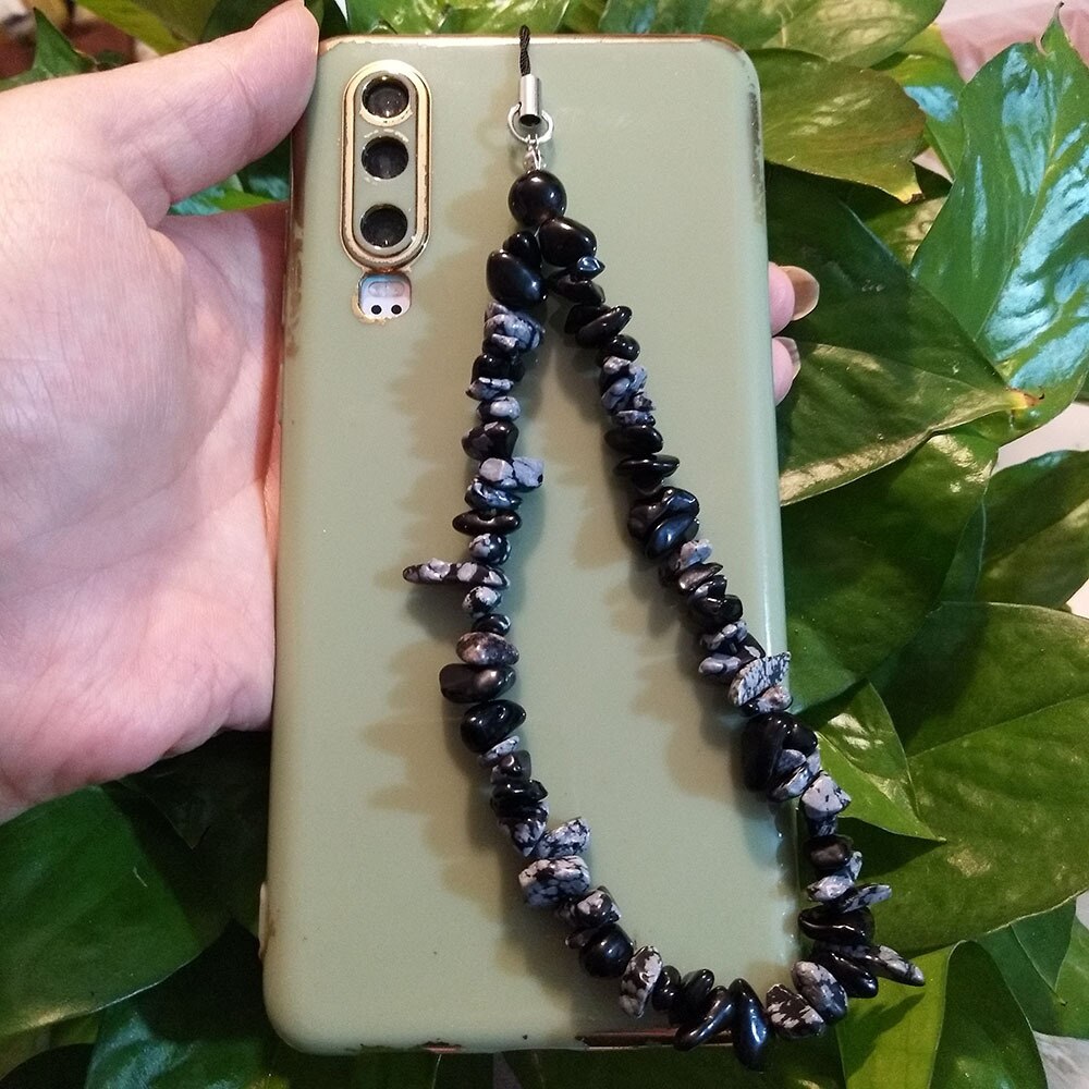 Trendy Stone Pearl Beads Mobile Phone Chain For Women Girls Cellphone Strap Anti-lost Lanyard Hanging Cord Jewelry: E