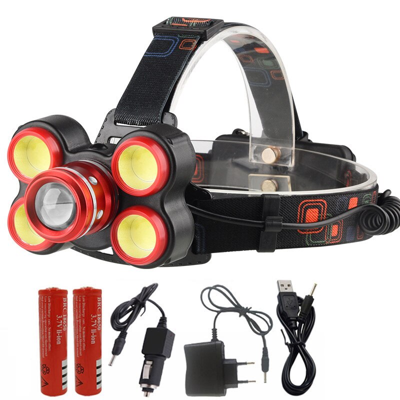 Litwod Z20 XM-T6 LED koplamp oplaadbare 18650 10000LM Zoom lens hoofd lamp zaklamp hoofdlamp Voor camping: C