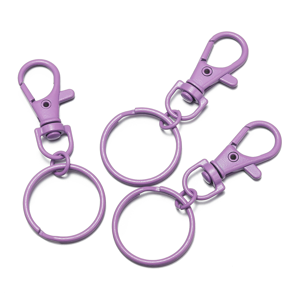5/10pcs Multicolor Keyring Lobster Clasp Hooks With Adjustable Buckle For Making Keychain DIY Bags Doll Hook Jewelry Accessories: S / Pink