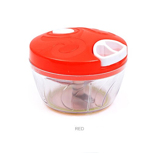 Picadora de comida para cocina, picadora Manual de mano para el hogar, procesador de cuerda, trituradora de ensalada, herramienta para verduras: Rojo