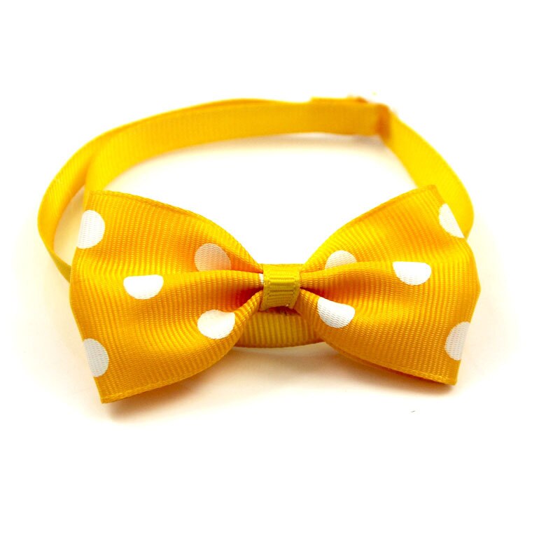 1 Stuk Verstelbare Hond Kat Strikje Stip Das Hond Strikje Puppy Bows Pet Vlinderdas verschillende Kleuren Supply: YELLOW