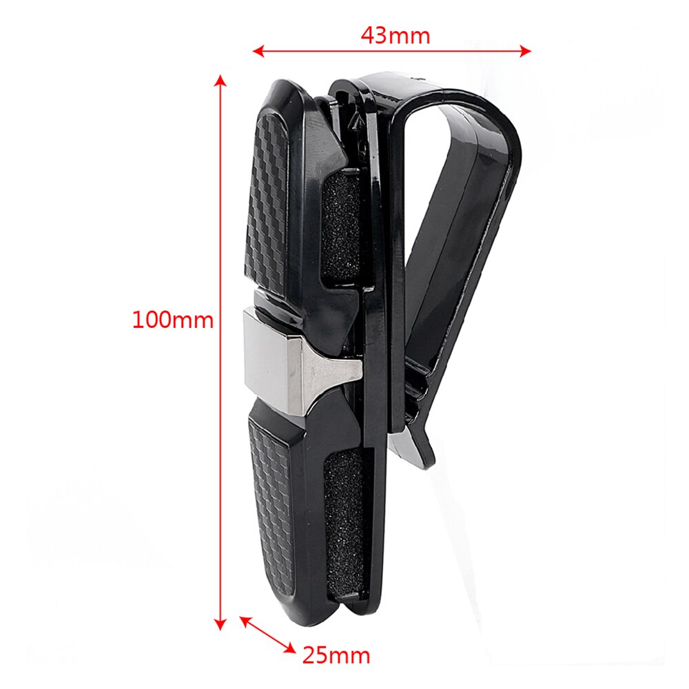 Yosolo briller clips billet kort klemme abs sort bil briller etuier bærbar bil solskærm solbriller holder fastgørelse cip