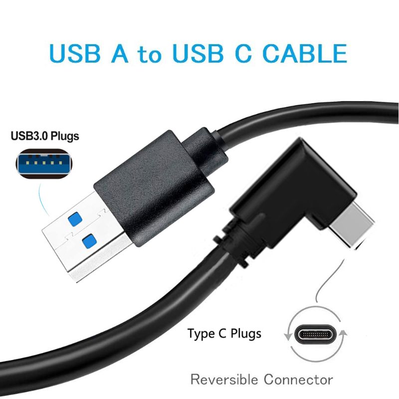 16ft/5m 90 Degree USB 3.0 Type A to USB 3.1 Type C Data Charging Cable for O culus Quest VR Headset Cellphone Tablet PC