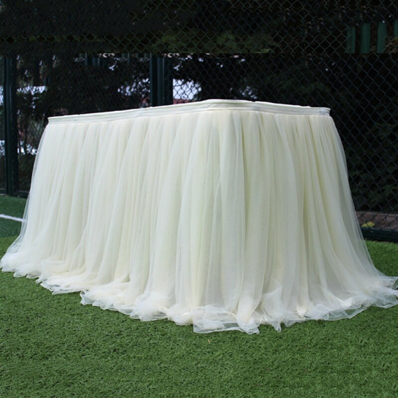 Tutu Tulle Tafel Rok Elastische Mesh Tulle Servies Tafelkleed Voor Bruiloft Tafel Decoratie Thuis Textiel Accessoires #1: Blauw