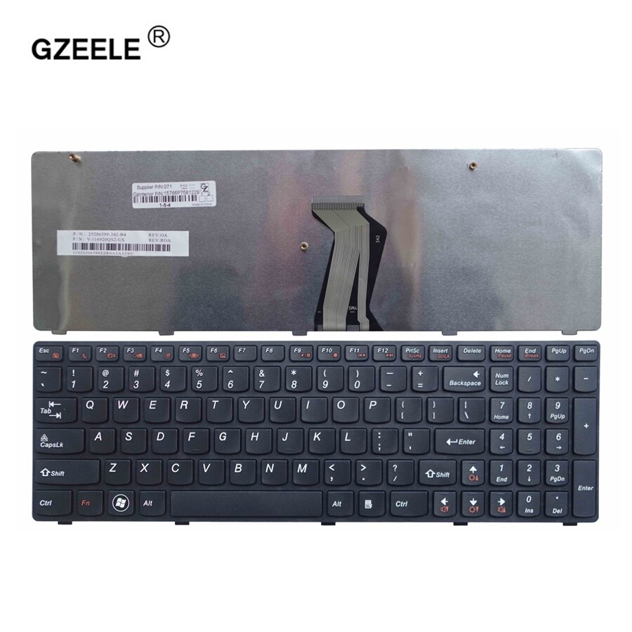 GZEELE inglés nos teclado para Lenovo G580 Z580 G580A V580A Z580A G580AH G580AM G580G G585 G585A G585AR B580 G590 con marco