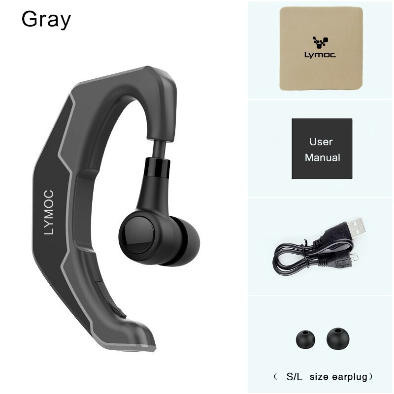 LYMOC Q3 Upgrade Bluetooth Headsets Auto Sport Draadloze Koptelefoon HD MIC Handsfree Telefoon hoofdtelefoon Rit Motorcycle Fiets voor iPhone: BlackGray