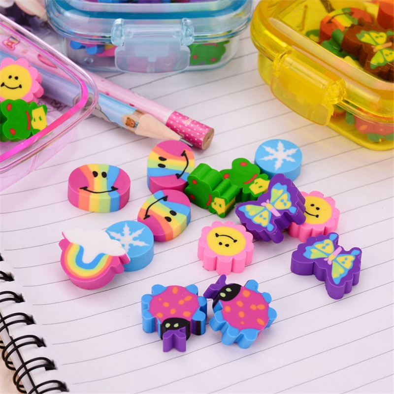 20 Pcs/Set Cute Rubber Eraser Kid School Supplies Stationery Rubber School Supplies School Utiles Stationery
