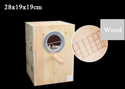 Parrot Parakeet Wooden Bird Breeding Box Eco-friendly Protect Eggs Incubator Warm Bird Nest For All Mini Birds Cage Accessories: XL size left hanging