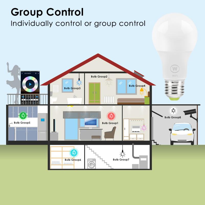 6.5W WiFi Smart Light Bulb E27 LED RGB Lamp Lampada Inteligente Smart Home App Operate Work With Alexa/Google Home