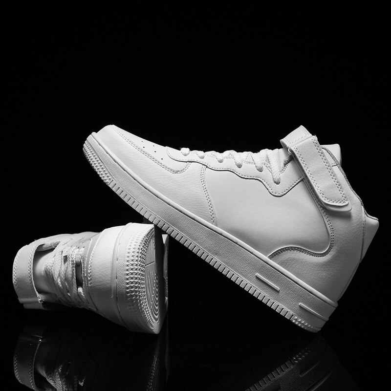 Sneakers kvinder efterår vinter høje sko hvide sneakers pu snøre chunky sneakers moda mujer