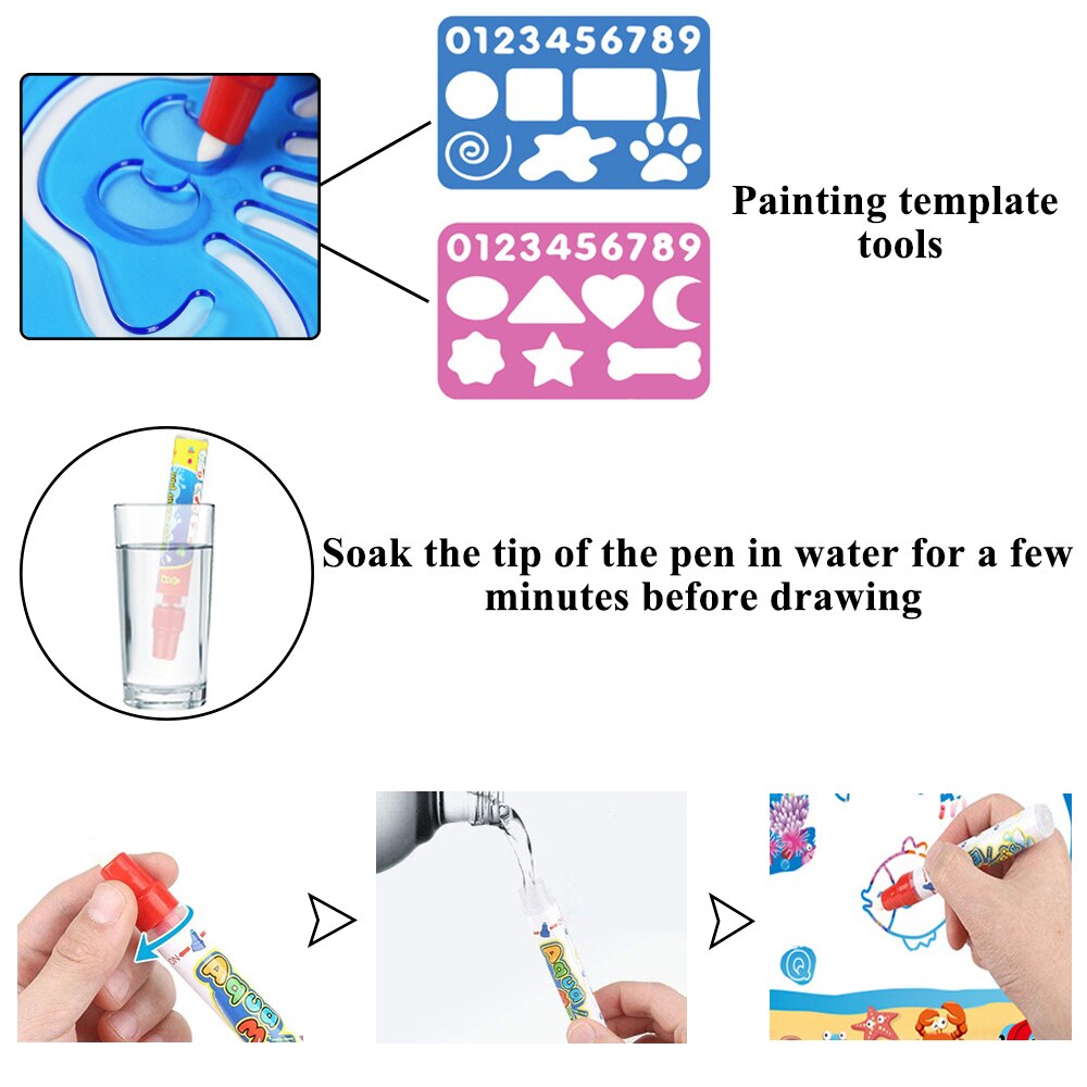 grande taille magique eau dessin tapis Doodle peinture conseil éducation précoce dessin jouet noël pour enfants directe